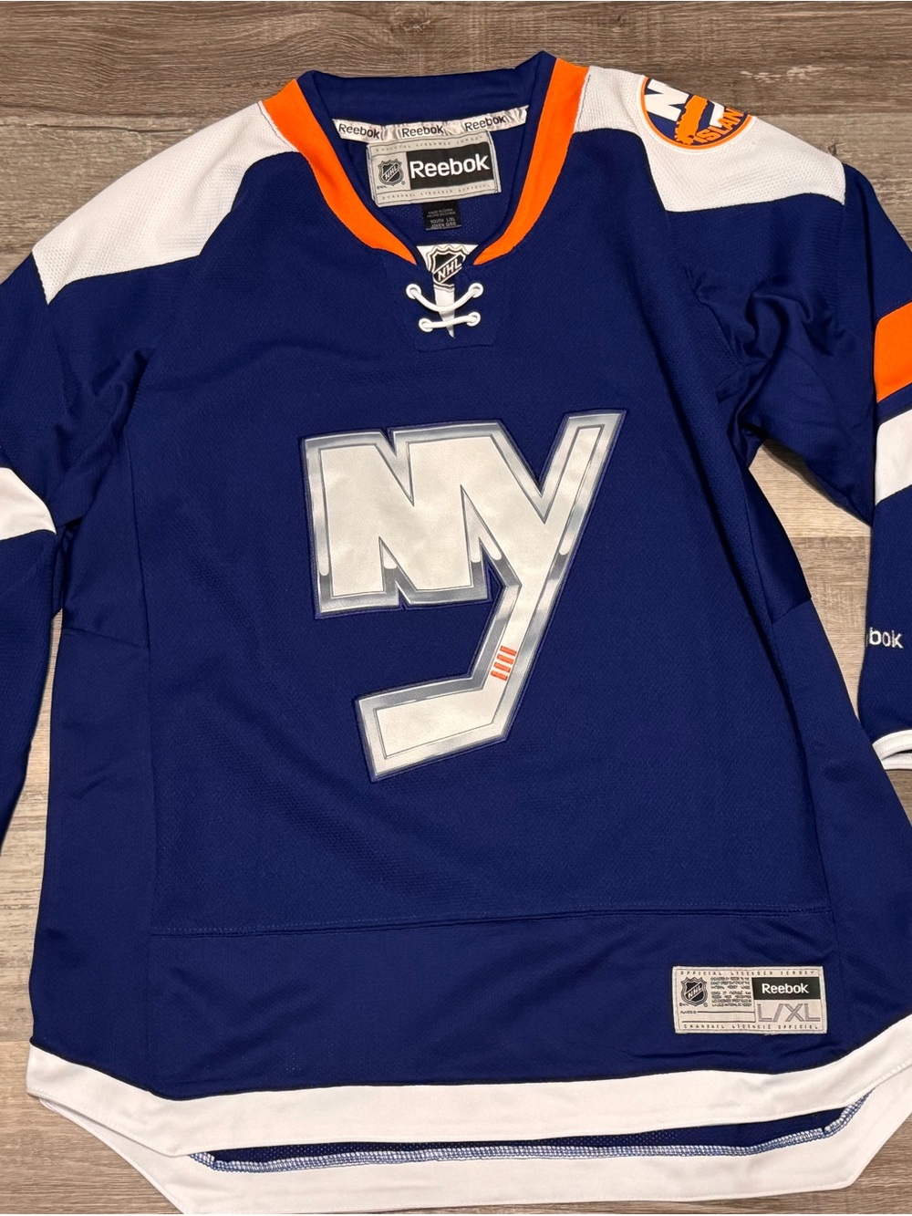 Reebok Blue and Orange NY Islanders Hockey Jersey